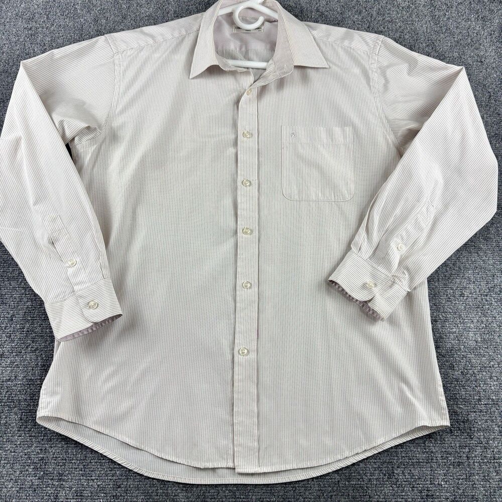 Christian Aujard Mens 105 Shirt Pink Stripe Long Sleeve